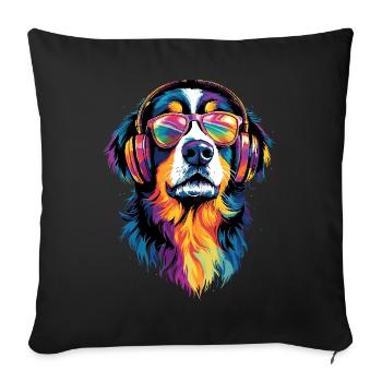 Bouvier bernois Chiens mignons Bouvier suisse - Housse de coussin décorative 45 x 45 cm - noir - Devant