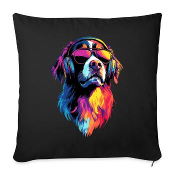 Bouvier bernois Chiens mignons Bouvier suisse - Housse de coussin décorative 45 x 45 cm - noir - Devant