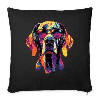 Great Dane Hatz Male Saupacker Great Dane - Sofa pillowcase 17,3'' x 17,3'' (45 x 45 cm) - black - Front