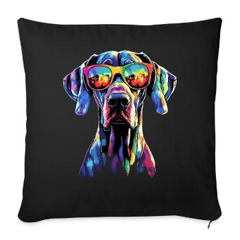 Great Dane Hatz Male Saupacker Great Dane - Sofa pillowcase 17,3'' x 17,3'' (45 x 45 cm) - black - Front
