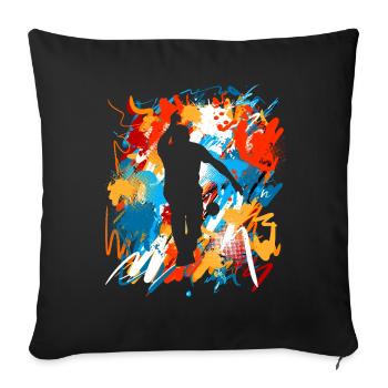 Boule Boccia Boule player - Sofa pillowcase 17,3'' x 17,3'' (45 x 45 cm) - black - Front