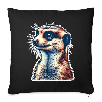 Suricate - Housse de coussin décorative 45 x 45 cm - noir - Devant