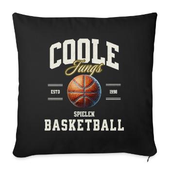 Basket-ball Joueurs de basket-ball - Housse de coussin décorative 45 x 45 cm - noir - Devant