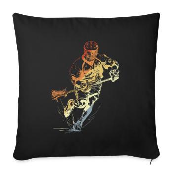 Vintage Lacrosse Player - Sofa pillowcase 17,3'' x 17,3'' (45 x 45 cm) - black - Front