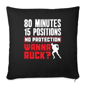 Rugby Player 80 minutes 15 positions - Sofa pillowcase 17,3'' x 17,3'' (45 x 45 cm) - black - Front