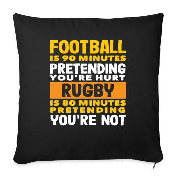 Joueur de rugby 80 minutes de plaisir - Housse de coussin décorative 45 x 45 cm - noir - Devant
