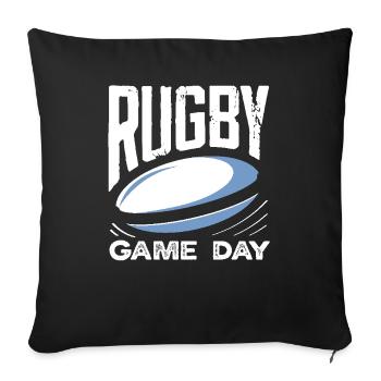 Rugby Player Match Day Passion - Sofa pillowcase 17,3'' x 17,3'' (45 x 45 cm) - black - Front