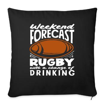 Wochenende Prognose Rugby Spieler Spaß - Sofakissenbezug 45 x 45 cm - Schwarz - Vorne