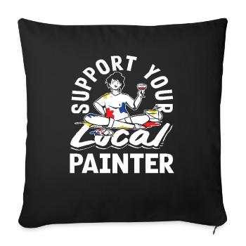 Creatively support your local painter - Sofa pillowcase 17,3'' x 17,3'' (45 x 45 cm) - black - Front