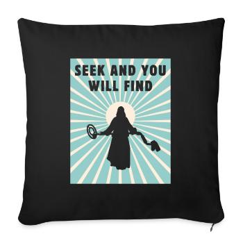 Cherchez et vous trouverez.Détecteur de métaux - Housse de coussin décorative 45 x 45 cm - noir - Devant