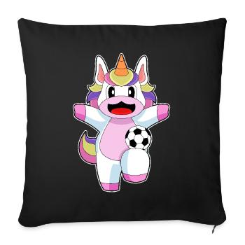 Unicorn Soccer Player Soccer - Sofa pillowcase 17,3'' x 17,3'' (45 x 45 cm) - black - Front