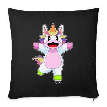 Patins en ligne Unicorn Patins en ligne - Housse de coussin décorative 45 x 45 cm - noir - Devant