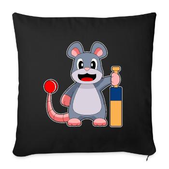 Mouse Cricket Cricket Bats - Sofa pillowcase 17,3'' x 17,3'' (45 x 45 cm) - black - Front