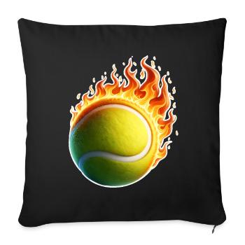 Tennis Flames Tennis Ball - Sofa pillowcase 17,3'' x 17,3'' (45 x 45 cm) - black - Front