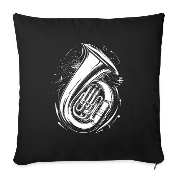 Croquis de tuba - Housse de coussin décorative 45 x 45 cm - noir - Devant