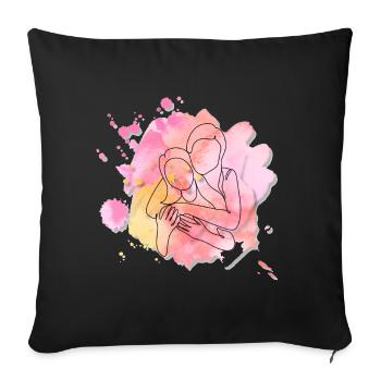 Favorite person - Sister's love - Sofa pillowcase 17,3'' x 17,3'' (45 x 45 cm) - black - Front