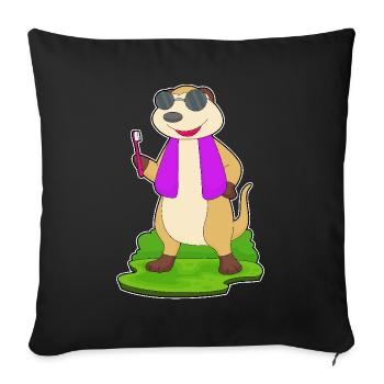 Meerkat Toothbrush - Sofa pillowcase 17,3'' x 17,3'' (45 x 45 cm) - black - Front