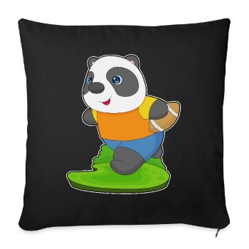 Panda American Football Sport - Sofakissenbezug 45 x 45 cm - Schwarz - Vorne