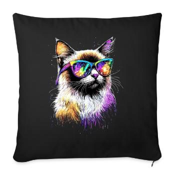 Birma Katze Heilige Birmakatze Süße Birma Katzen - Sofakissenbezug 45 x 45 cm - Schwarz - Vorne