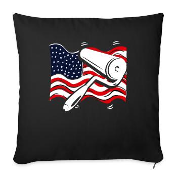 Painter with American Flag - Sofa pillowcase 17,3'' x 17,3'' (45 x 45 cm) - black - Front