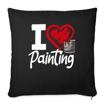 I Love Paint Artist Heart Painter - Sofa pillowcase 17,3'' x 17,3'' (45 x 45 cm) - black - Front