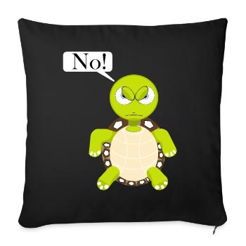 Pas de tortue, pas de bande dessinée amusante, non - Housse de coussin décorative 45 x 45 cm - noir - Devant
