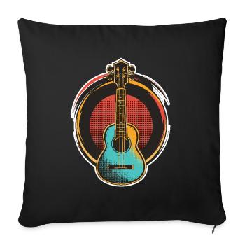 Ukulele - Sofa pillowcase 17,3'' x 17,3'' (45 x 45 cm) - black - Front
