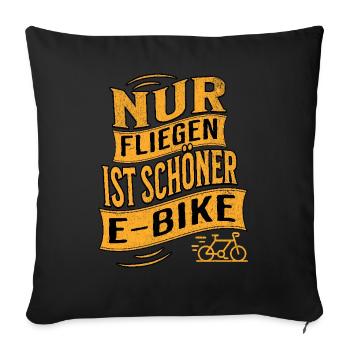 E-Bike E-Biker - Sofakissenbezug 45 x 45 cm - Schwarz - Vorne