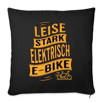 E-Bike E-Biker - Sofakissenbezug 45 x 45 cm - Schwarz - Vorne