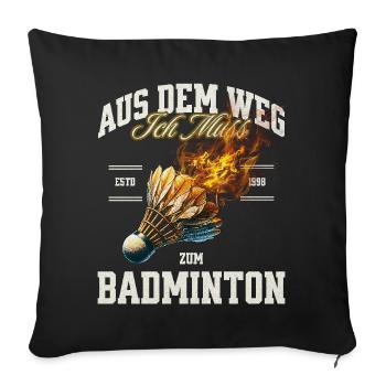 Badminton - Sofakissenbezug 45 x 45 cm - Schwarz - Vorne