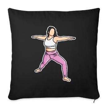 Yogini Drawing - Sofa pillowcase 17,3'' x 17,3'' (45 x 45 cm) - black - Front