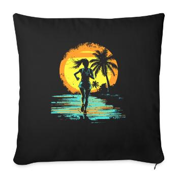 Runner - Sofa pillowcase 17,3'' x 17,3'' (45 x 45 cm) - black - Front
