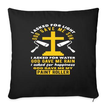 Painter Faith God Painter's Role Inspiration - Sofa pillowcase 17,3'' x 17,3'' (45 x 45 cm) - black - Front