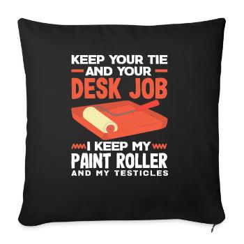 Painter Hold Your Tie And Desk Job - Sofa pillowcase 17,3'' x 17,3'' (45 x 45 cm) - black - Front
