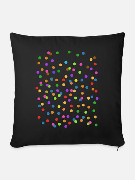 Konfetti - Fasching - Karneval - Verkleidung - Sofakissenbezug 45 x 45 cm - Schwarz