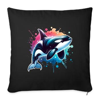 Orque Épaulard - Housse de coussin décorative 45 x 45 cm - noir - Devant
