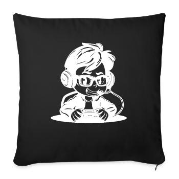 Videospiel Liebhaber Skizze - Sofakissenbezug 45 x 45 cm - Schwarz - Vorne
