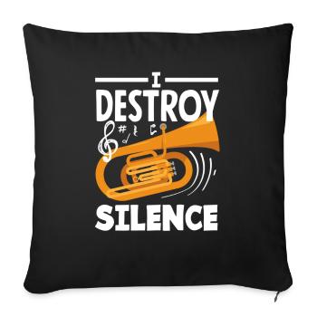 Tubiste I Destroy The Silence - Housse de coussin décorative 45 x 45 cm - noir - Devant