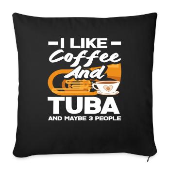 Tuba Player Café Et Tuba Fan - Housse de coussin décorative 45 x 45 cm - noir - Devant