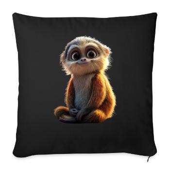 Singe Gibbon Main Blanche Gibbon Singe Mignon Lar Gibbons - Housse de coussin décorative 45 x 45 cm - noir - Devant