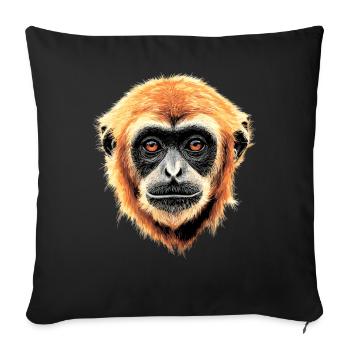 Singe Gibbon Main Blanche Gibbon Singe Mignon Lar Gibbons - Housse de coussin décorative 45 x 45 cm - noir - Devant