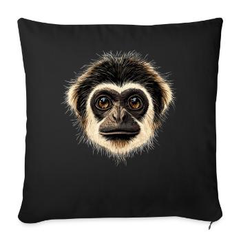 Singe Gibbon Main Blanche Gibbon Singe Mignon Lar Gibbons - Housse de coussin décorative 45 x 45 cm - noir - Devant