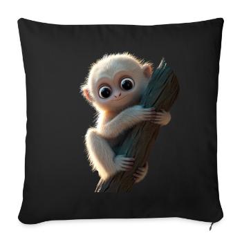 Gibbon Monkey Whitehand Gibbon Monkey Cute Lar Gibbons - Sofa pillowcase 17,3'' x 17,3'' (45 x 45 cm) - black - Front