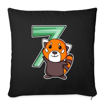 7th Birthday Motif Western Little Panda - Sofa pillowcase 17,3'' x 17,3'' (45 x 45 cm) - black - Front