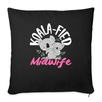 Koala-fied Midwife Cute Design - Sofa pillowcase 17,3'' x 17,3'' (45 x 45 cm) - black - Front