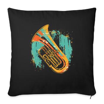 Tuba Graphic - Sofa pillowcase 17,3'' x 17,3'' (45 x 45 cm) - black - Front
