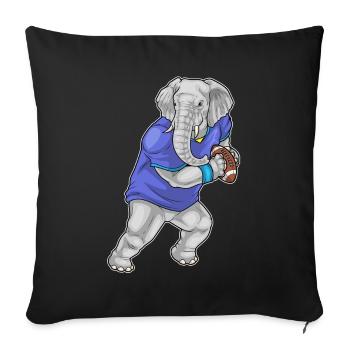 Elephant American Football Sport - Sofa pillowcase 17,3'' x 17,3'' (45 x 45 cm) - black - Front