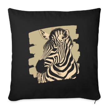 Zèbre Rétro - Housse de coussin décorative 45 x 45 cm - noir - Devant