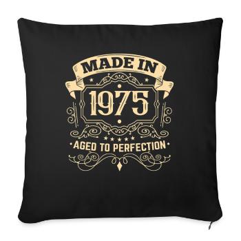 Parfait Millésime d’anniversaire 1975 - Housse de coussin décorative 45 x 45 cm - noir - Devant