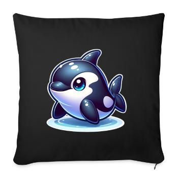Orque Épaulard - Housse de coussin décorative 45 x 45 cm - noir - Devant